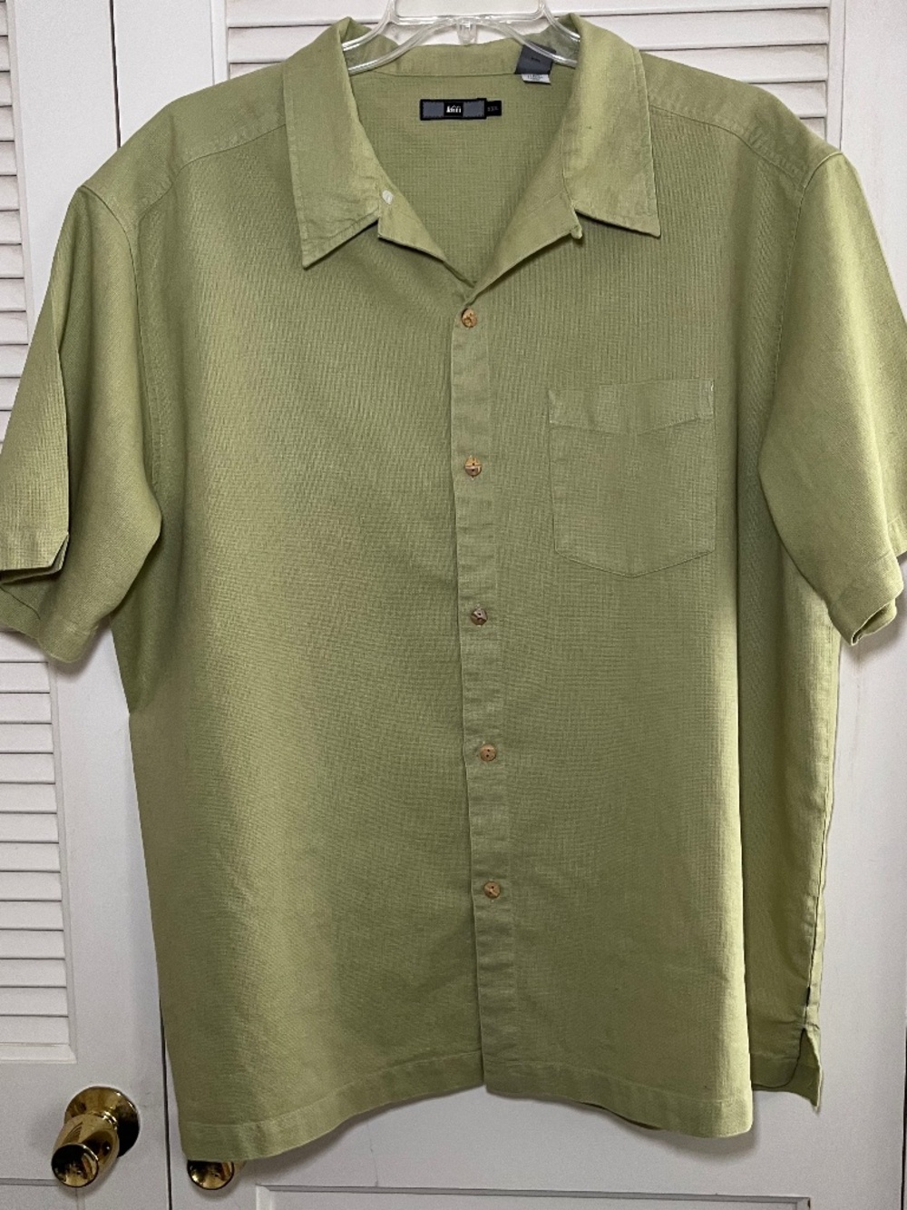 REI Men's Hemp and Cotton Leaf Green Short Sleeve Shirt Size XXL - Picture 7 of 7